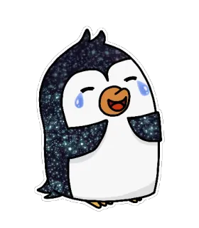😂 pingüino, dibujos animados, llorando, kawaii, pegatina, lindo telegram sticker