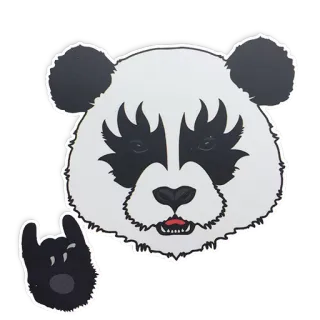 🤘 panda, bacio, animale, rock and roll telegram sticker