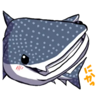 😏 屁 tiburón ballena, lindo, pegatina, animal, dibujos animados telegram sticker