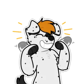 😄 собака, животное, пушистый, счастливый, мультфильм telegram sticker