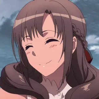 🌚 Anime, Mädchen, lächelnd, Cartoon, Animation, Figur telegram sticker