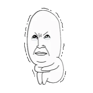 💬 Meme, Jajko, Twarz, Śmieszne, Kreskówka, Zły, Wyraz telegram sticker