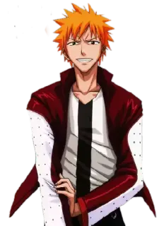 😃 Ichigo Kurosaki Bleach Anime, Manga, Ichigo, Bleach, Personaggio, capelli arancioni telegram sticker