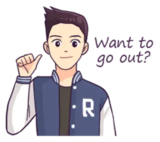 😌 want to go out? Desenho animado, Convite, Juventude, Fofo, Amigável telegram sticker