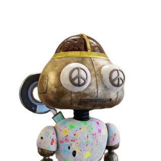 🧠 robot, peace, android, technology, machine, art, digital art telegram sticker