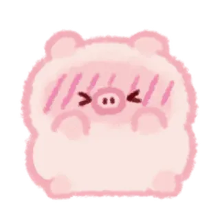 😍 돼지, 동물, 귀여운, 분홍색, 만화, 스티커 telegram sticker