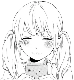 ☺️ anime, manga, gadis, imut, tersenyum, rambut kuncir dua, kucing, kawaii telegram sticker
