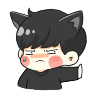 😠 Kartun, Anime, Telinga kucing, Anak laki-laki, Imut, Stiker whatsapp sticker