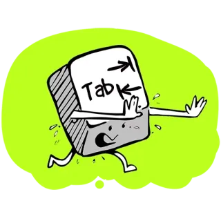 🧐 Tab タブ, ランニング, 漫画, コンピュータ, キーボード telegram sticker