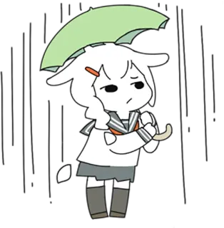 ☔ anime, character, umbrella, school uniform, cartoon whatsapp sticker