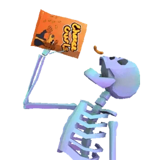 🍟 Cheetos scheletro, snack, Cheetos, puffs al formaggio, cibo whatsapp sticker