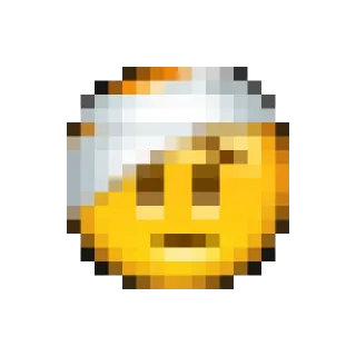 🤕 emoji, injured, bandage, head injury, sick, pixelated telegram sticker