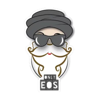 💙 ONLY EOS สติกเกอร์, การ์ตูน, ผู้ชาย, ผ้าโพกหัว, แว่นกันแดด, เครา, EOS telegram sticker