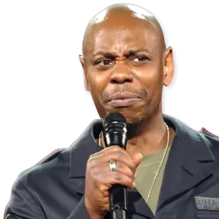 😕 Dave Chappelle komiek, stand-up, microfoon, beroemdheid, portret telegram sticker