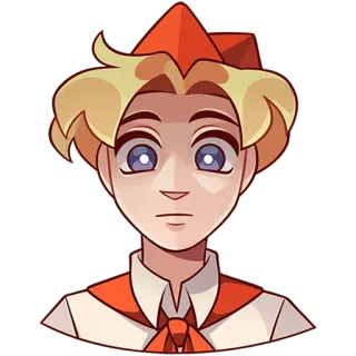 😨 pioneer, ussr, soviet, young pioneer, cartoon, character, orange, boy telegram sticker