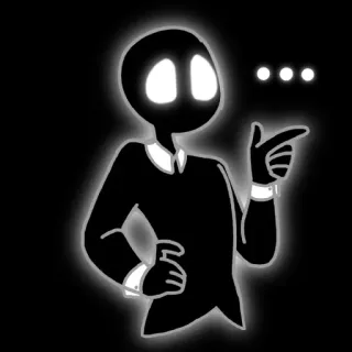 🌟 silhouette, cartoon, question, thinking, pointing, abstract telegram sticker