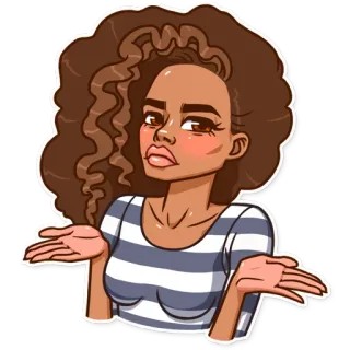 👐 woman, cartoon, shrugging, question, unsure, girl telegram sticker
