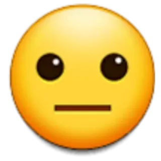 😐 emoji, neutral, face, yellow telegram sticker