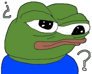 ❓ Pepe the Frog Pepe der Frosch, Meme, Internetkultur, Frage telegram sticker