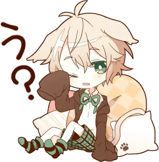 😪 う? Аниме, Вопросительный знак, Милый, Чиби, Каваий, Япония, Японский whatsapp sticker