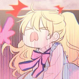 🌨️ Animé, Mignon, Dessin animé, Cheveux blonds, Expression, Choqué whatsapp sticker