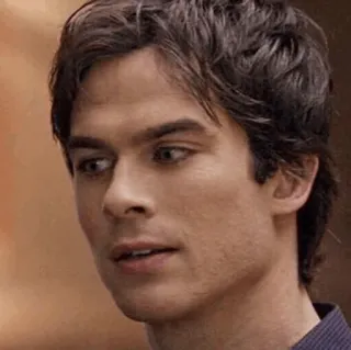 🤔 Damon Salvatore The Vampire Diaries vampiro, serie de tv, actor, Ian Somerhalder, retrato, hombre telegram sticker
