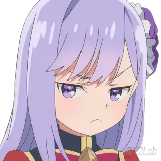 😠 Anime, Mädchen, lila Haare, wütend, Anime Mädchen telegram sticker