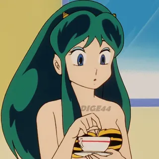 ☕️ Lum Urusei Yatsura DIGE44 Anime, Hoạt hình, Cô gái, Nhân vật, Lum, Urusei Yatsura telegram sticker