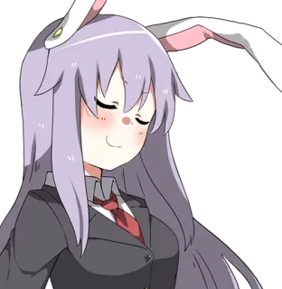😌 anime, rabbit ears, suit, cute, cartoon, girl telegram sticker