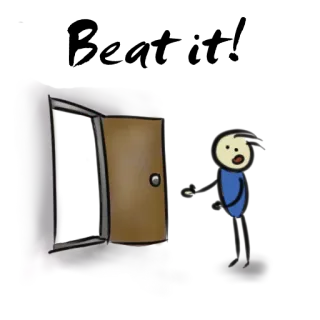 👈 CUNTARY! obraźliwe, kreskówka, przekleństwo, drzwi, patyczak telegram sticker