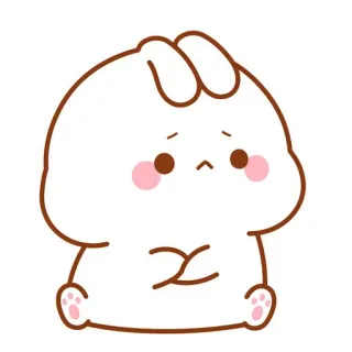 🍼 conejo, lindo, kawaii, triste, animal telegram sticker