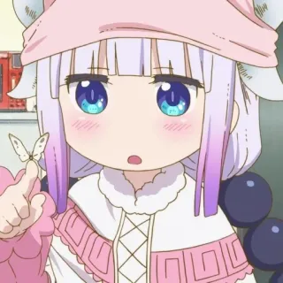 🍬 Kanna Kamui Miss Kobayashi's Dragon Maid 애니메이션, 만화, 칸나, 드래곤, 귀여운, 카와이 whatsapp sticker