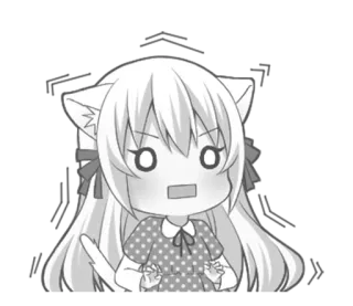 😳 Anime, Manga, Katzenmädchen, Chibi telegram sticker
