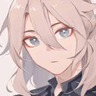 😶 anime, retrato, cabelo loiro, personagem, ilustração, mangá whatsapp sticker