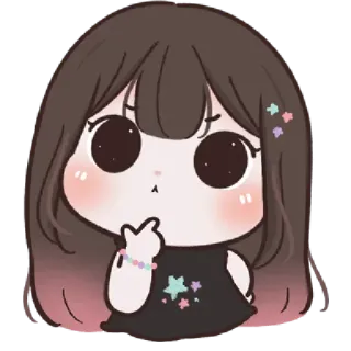 🌈 Chibi, Słodkie, Dziewczyna, Kreskówka, Kawaii, Postać telegram sticker