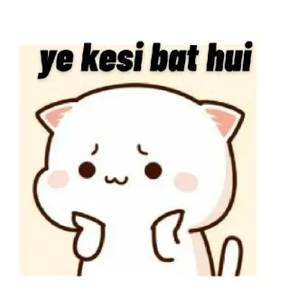 🤷‍♀ ye kesi bat hui gato, triste, lindo, dibujos animados whatsapp sticker