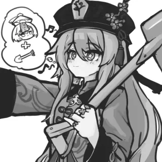 😊 Hu Tao Genshin Impact Anime, Video game, Pá, Fofo, Personagem telegram sticker