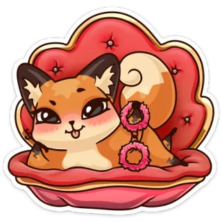 😏 zorro, lindo, animal, dibujos animados, arte digital, pegatina telegram sticker