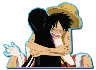 ❤ Luffy One Piece Anime, Abraço, Desenho animado, One Piece, Luffy telegram sticker