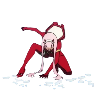 🎉 Zero Two Darling in the Franxx Anime, Zero Two, Darling in the Franxx, Kawaii, Rot, Mädchen telegram sticker