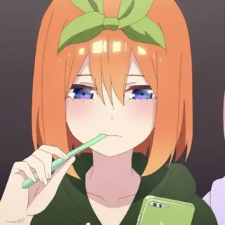 🍑 Yotsuba Nakano The Quintessential Quintuplets Anime, Dessin animé, Mignon, Fille, Téléphone, Quintessential Quintuplets, Yotsuba Nakano telegram sticker