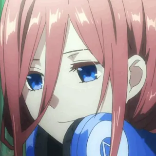 🐾 Miku Nakano The Quintessential Quintuplets Anime, Cartone animato, Ragazza, Cuffie, Miku Nakano, The Quintessential Quintuplets telegram sticker