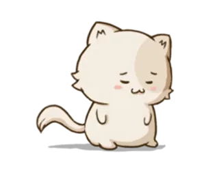 😔 kot, słodki, zwierzę, zwierzę domowe, kociak, ilustracja telegram sticker