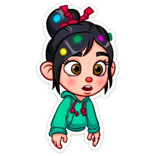 😳 Vanellope von Schweetz Wreck-It Ralph disney, dessin animé, vanellope, les mondes de ralph, personnage telegram sticker