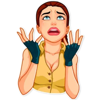😫 женщина, обеспокоенная, мультик, перчатки, выражение telegram sticker