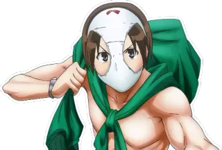 😷 anime, mask, muscular, costume whatsapp sticker
