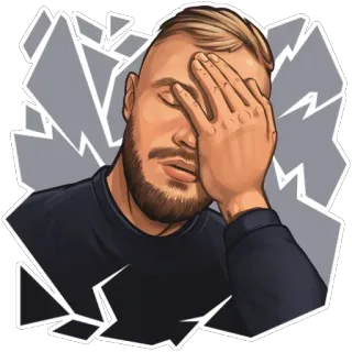🤦‍♂️ frustration, disappointment, head in hand, sad, man, facepalm telegram sticker