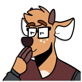 😘 Furry, Cerf, Lunettes, Personnage, Animal, Anthropomorphe whatsapp sticker
