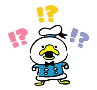 🐮 duck, question mark, cartoon, animal, kawaii, cute, sticker telegram sticker