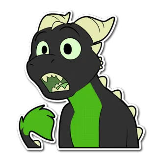 😮 dragon, dessin animé, fantaisie, monstre, créature, mignon, dessin, autocollant telegram sticker